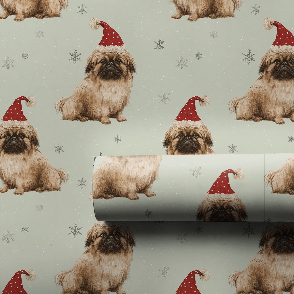 Pekingese & Snowflakes - Wrapping Paper - Aspen & Arlo