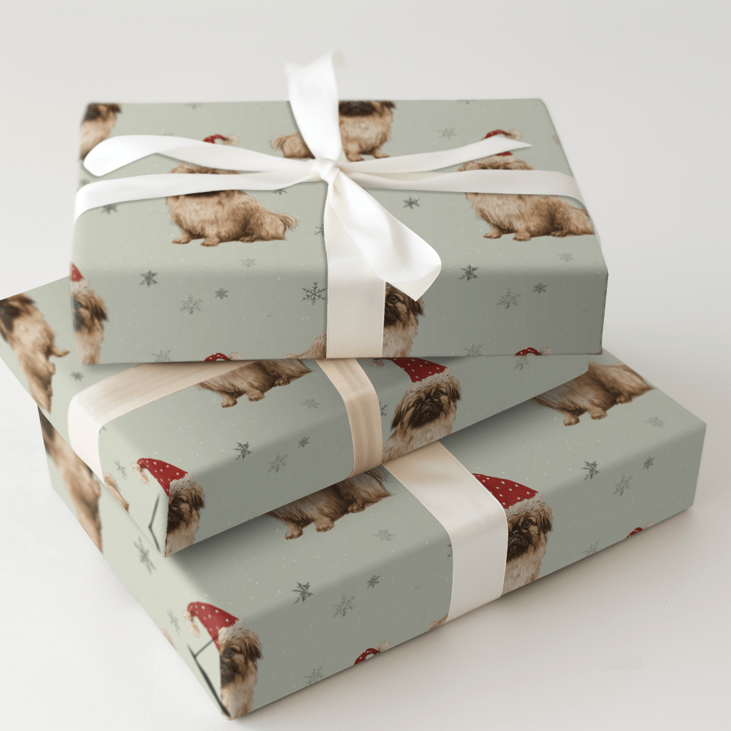 Pekingese & Snowflakes - Wrapping Paper - Aspen & Arlo