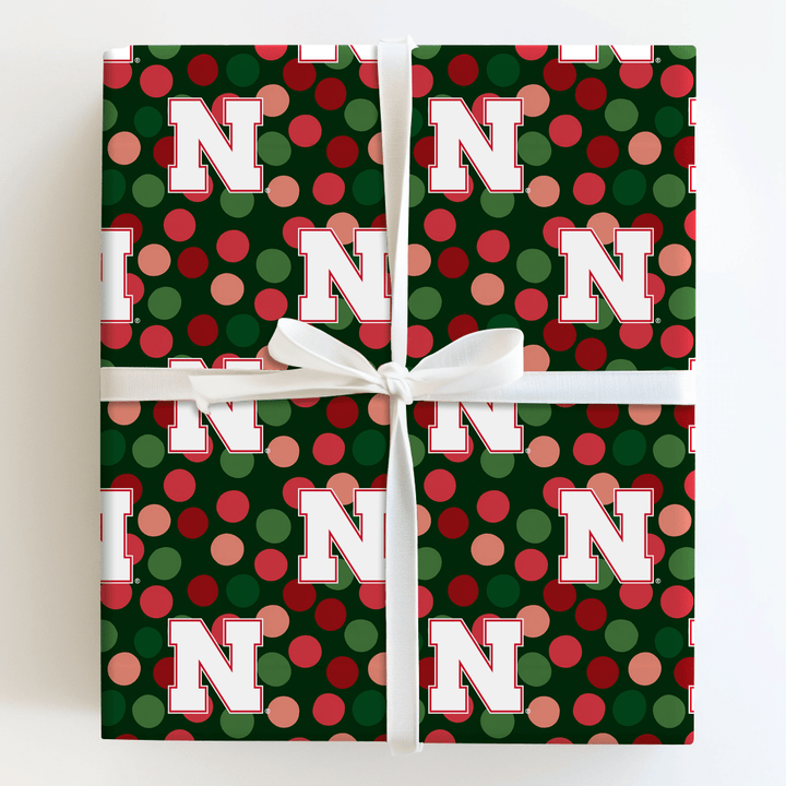 Nebraska Christmas Dots - Wrapping Paper - Aspen & Arlo