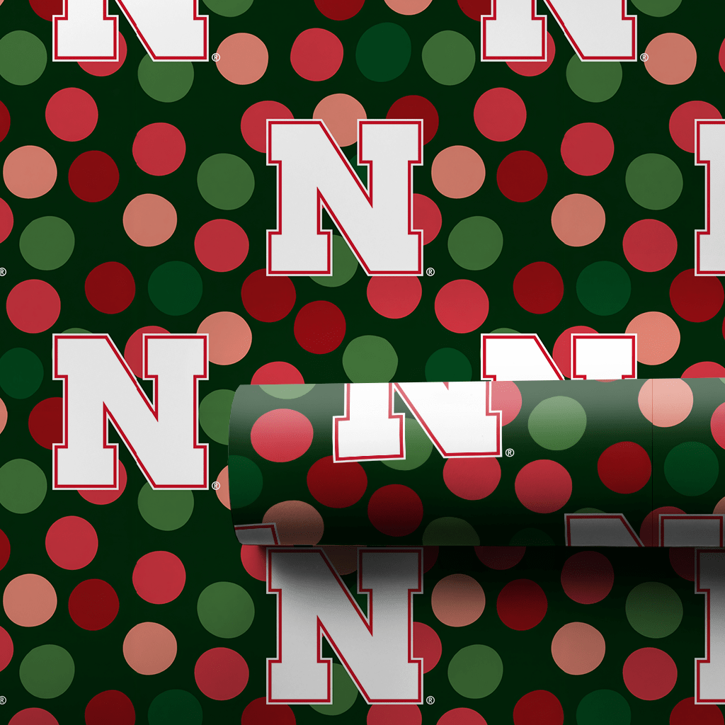 Nebraska Christmas Dots - Wrapping Paper - Aspen & Arlo