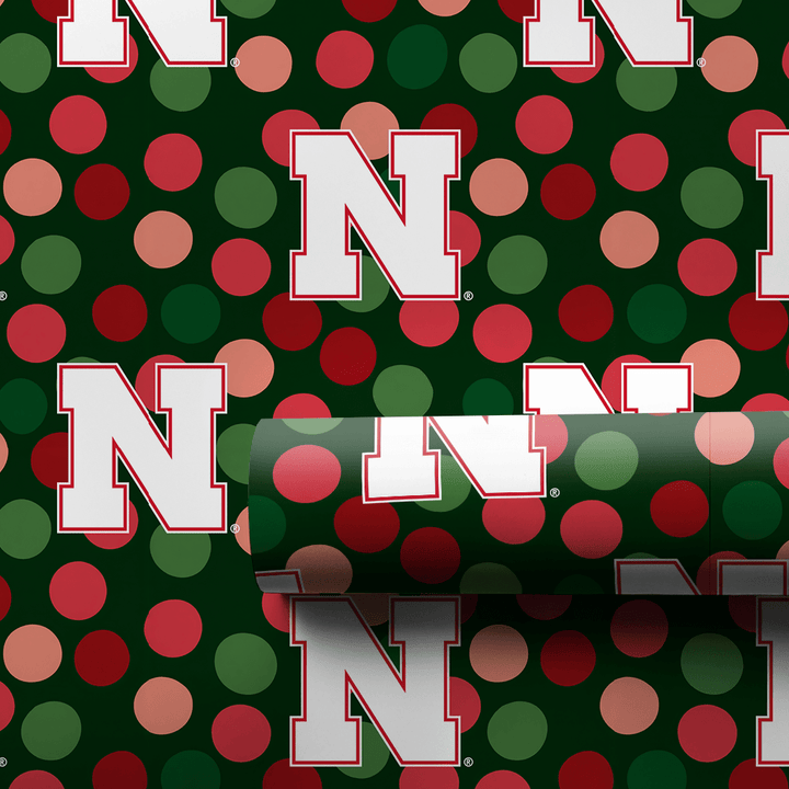 Nebraska Christmas Dots - Wrapping Paper - Aspen & Arlo