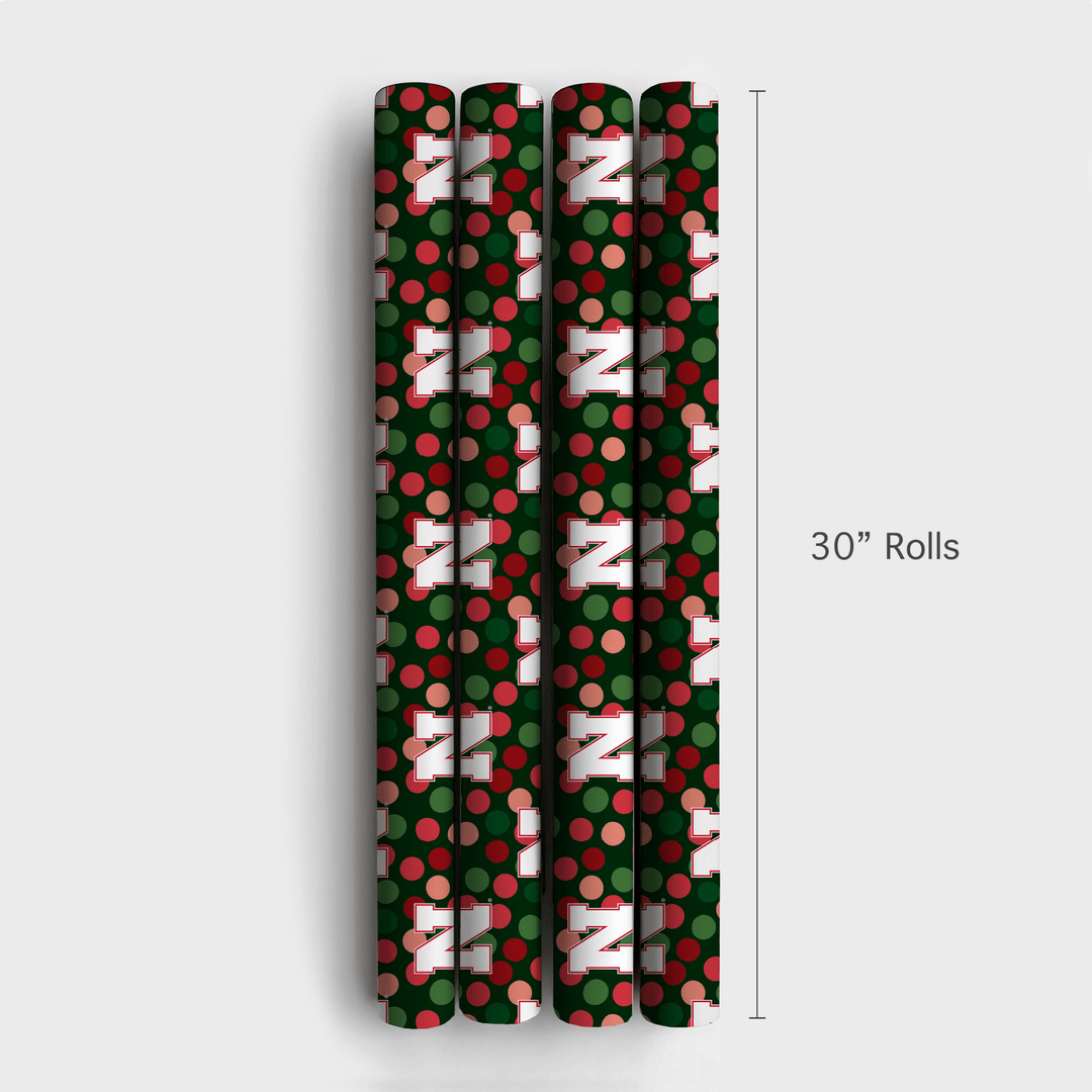 Nebraska Christmas Dots - Wrapping Paper - Aspen & Arlo