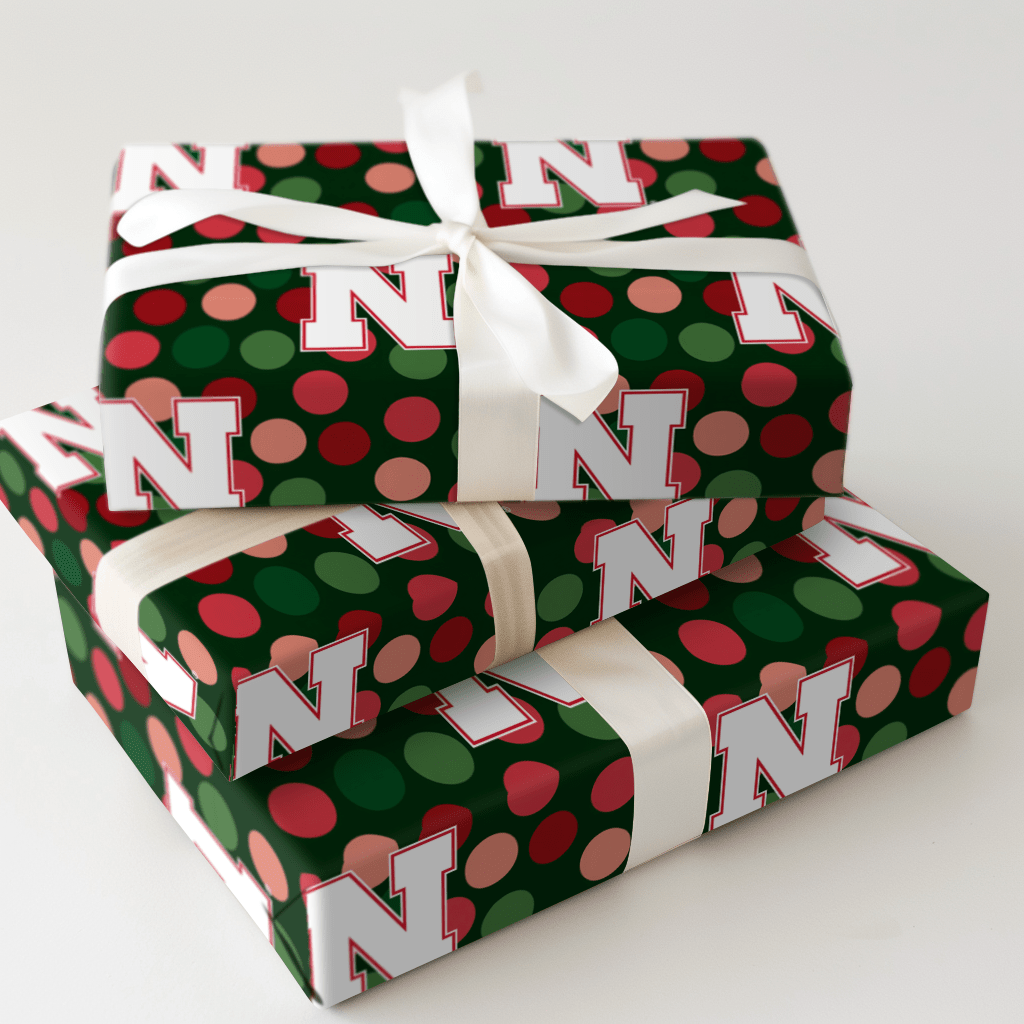 Nebraska Christmas Dots - Wrapping Paper - Aspen & Arlo