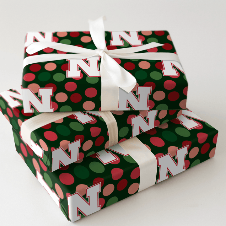 Nebraska Christmas Dots - Wrapping Paper - Aspen & Arlo