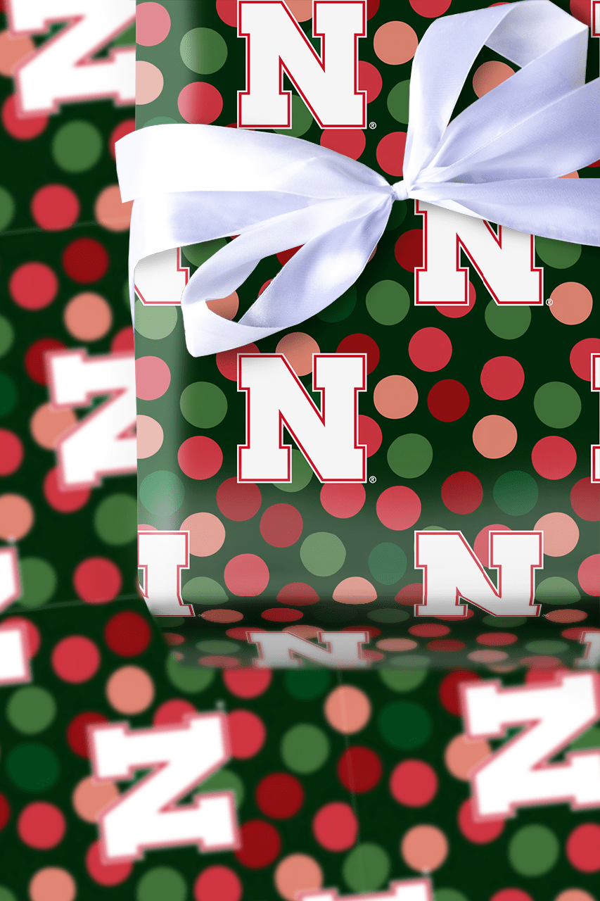 Nebraska Christmas Dots - Wrapping Paper - Aspen & Arlo