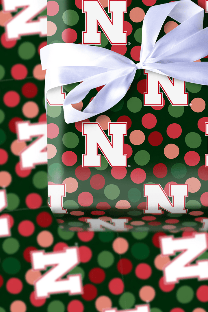 Nebraska Christmas Dots - Wrapping Paper - Aspen & Arlo