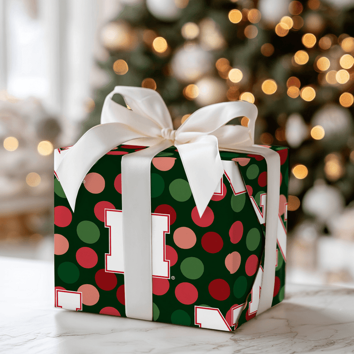 Nebraska Christmas Dots - Wrapping Paper - Aspen & Arlo
