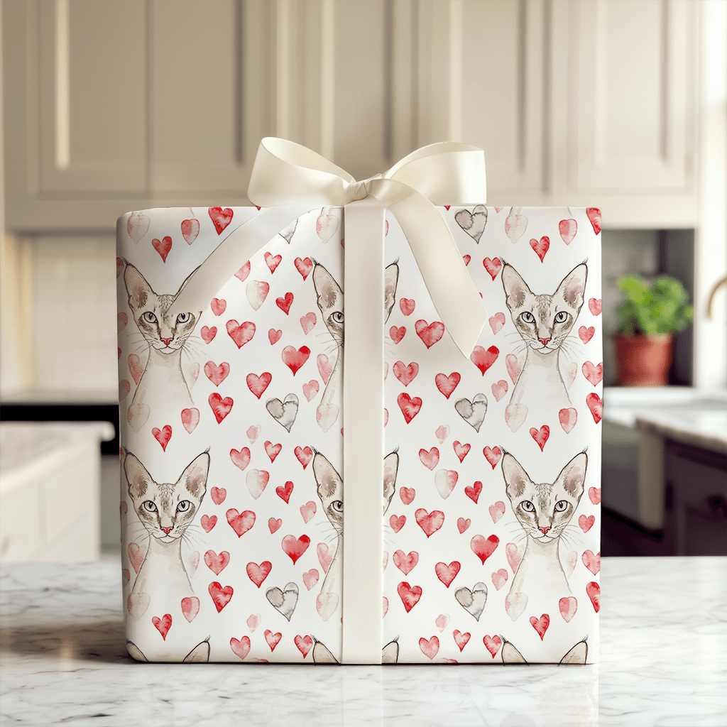Oriental Shorthair Valentine - Wrapping Paper - Aspen & Arlo