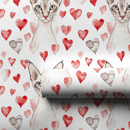 Oriental Shorthair Valentine - Wrapping Paper - Aspen & Arlo