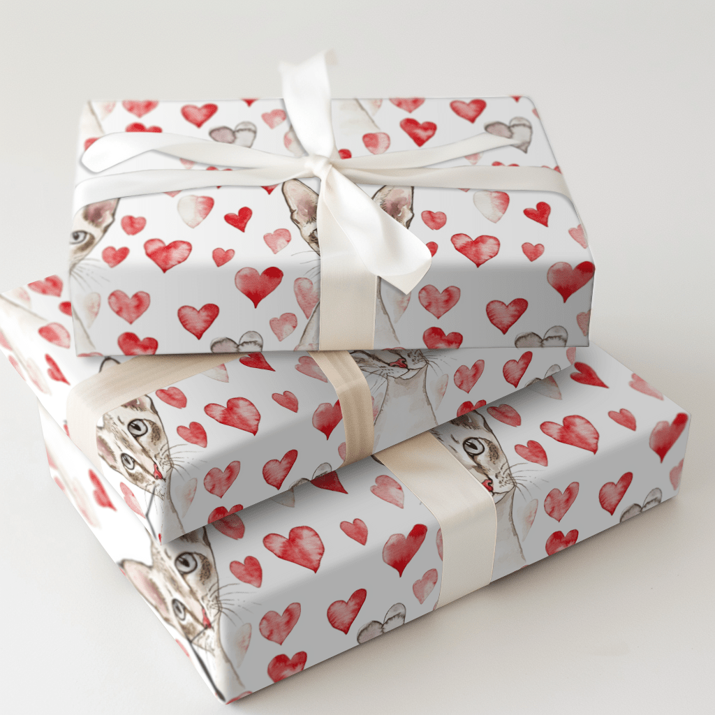 Oriental Shorthair Valentine - Wrapping Paper - Aspen & Arlo