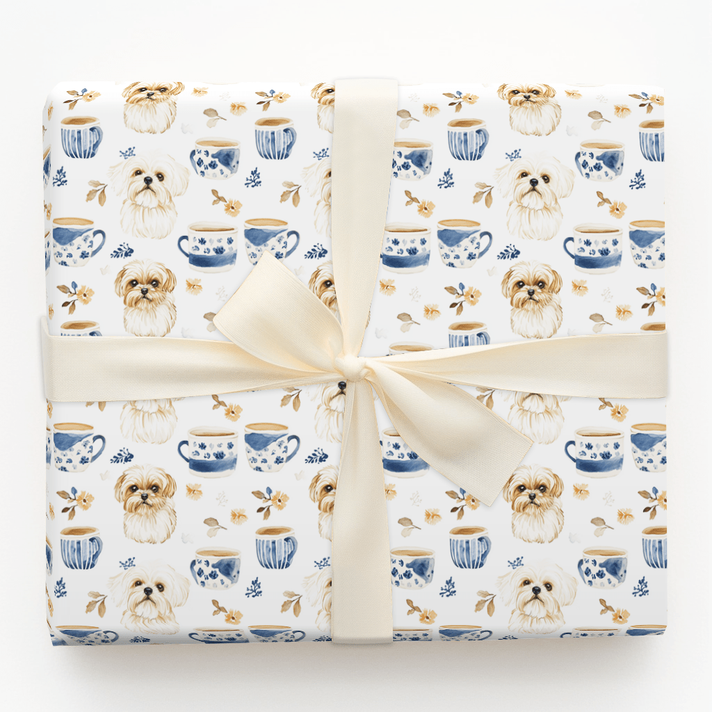 Coffee Day with the Shih Tzu - Wrapping Paper - Aspen & Arlo