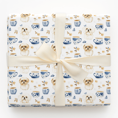 Coffee Day with the Shih Tzu - Wrapping Paper - Aspen & Arlo