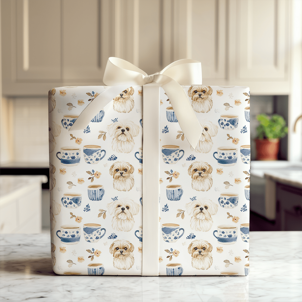 Coffee Day with the Shih Tzu - Wrapping Paper - Aspen & Arlo