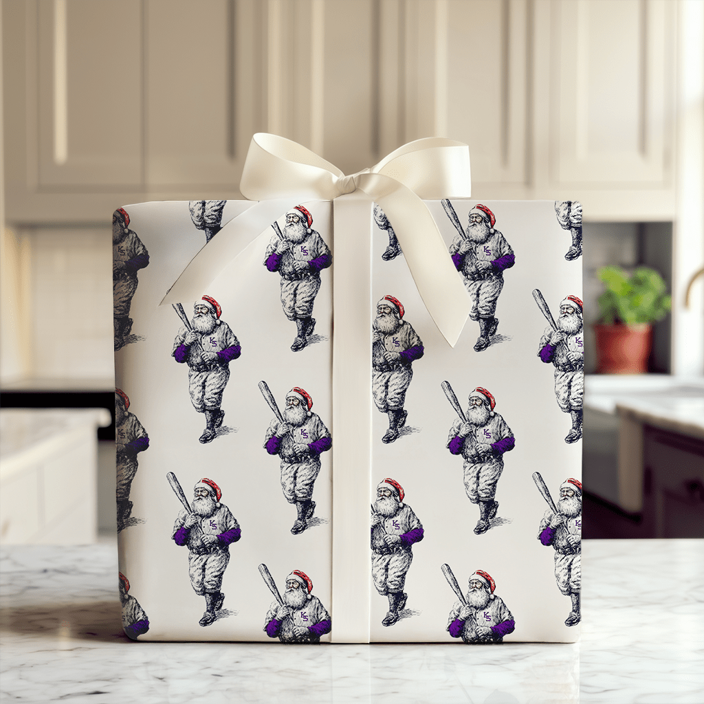Sleighin’ the Strike Zone - Wrapping Paper - Aspen & Arlo