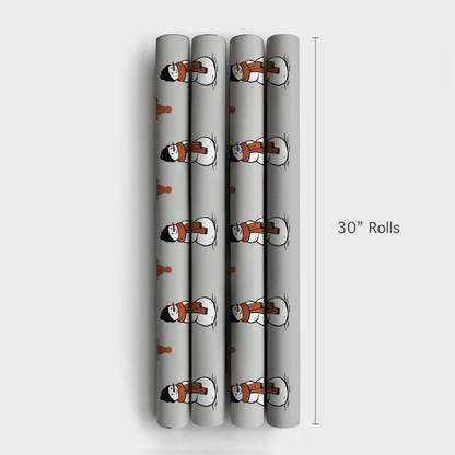 Longhorn Snowman - Wrapping Paper - Aspen & Arlo
