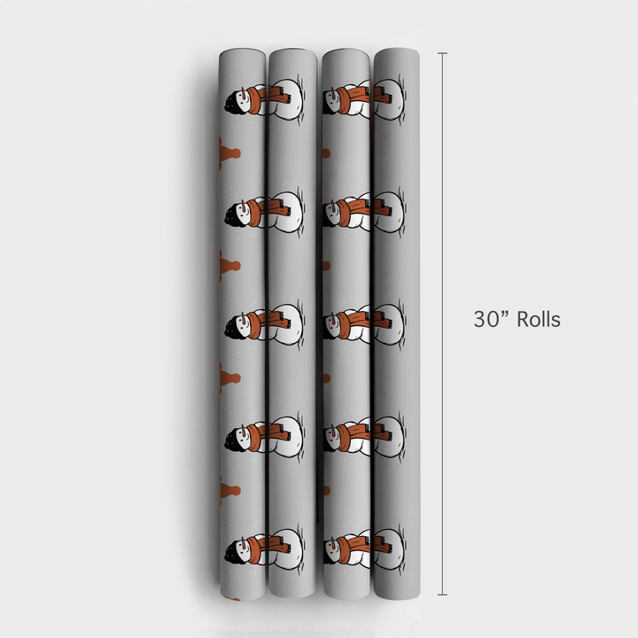 Longhorn Snowman - Wrapping Paper - Aspen & Arlo