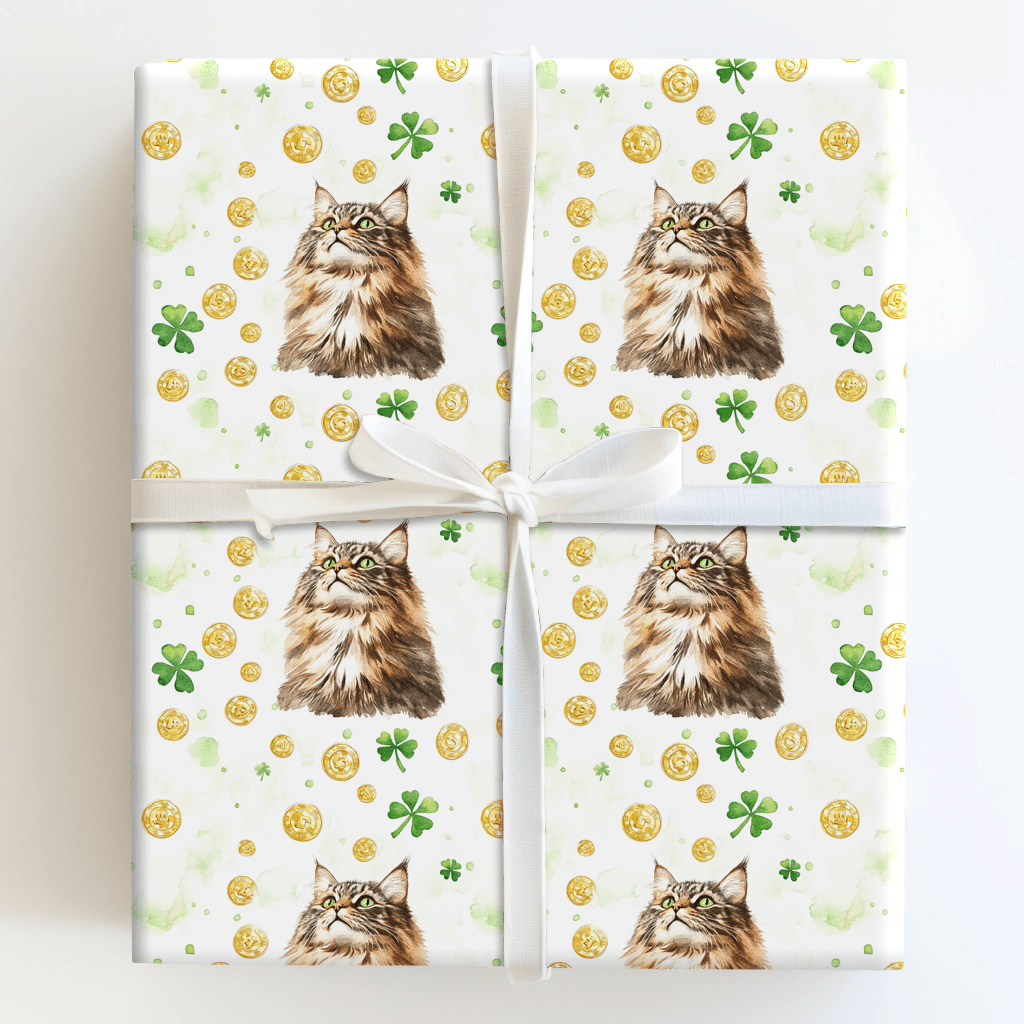 Golden with the Maine Coon - Wrapping Paper - Aspen & Arlo