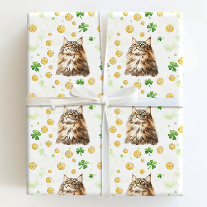 Golden with the Maine Coon - Wrapping Paper - Aspen & Arlo