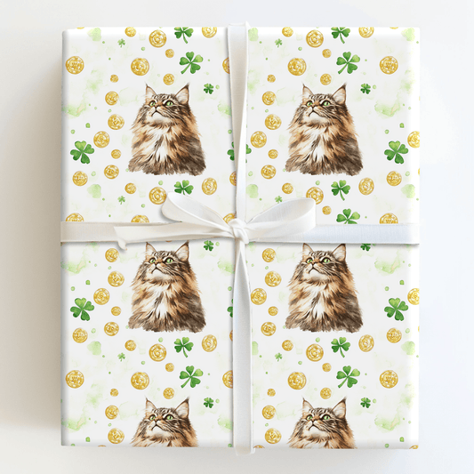 Golden with the Maine Coon - Wrapping Paper - Aspen & Arlo