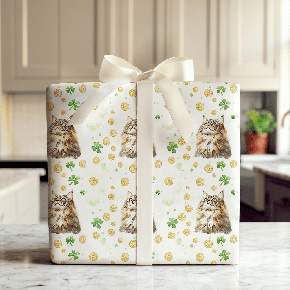 Golden with the Maine Coon - Wrapping Paper - Aspen & Arlo