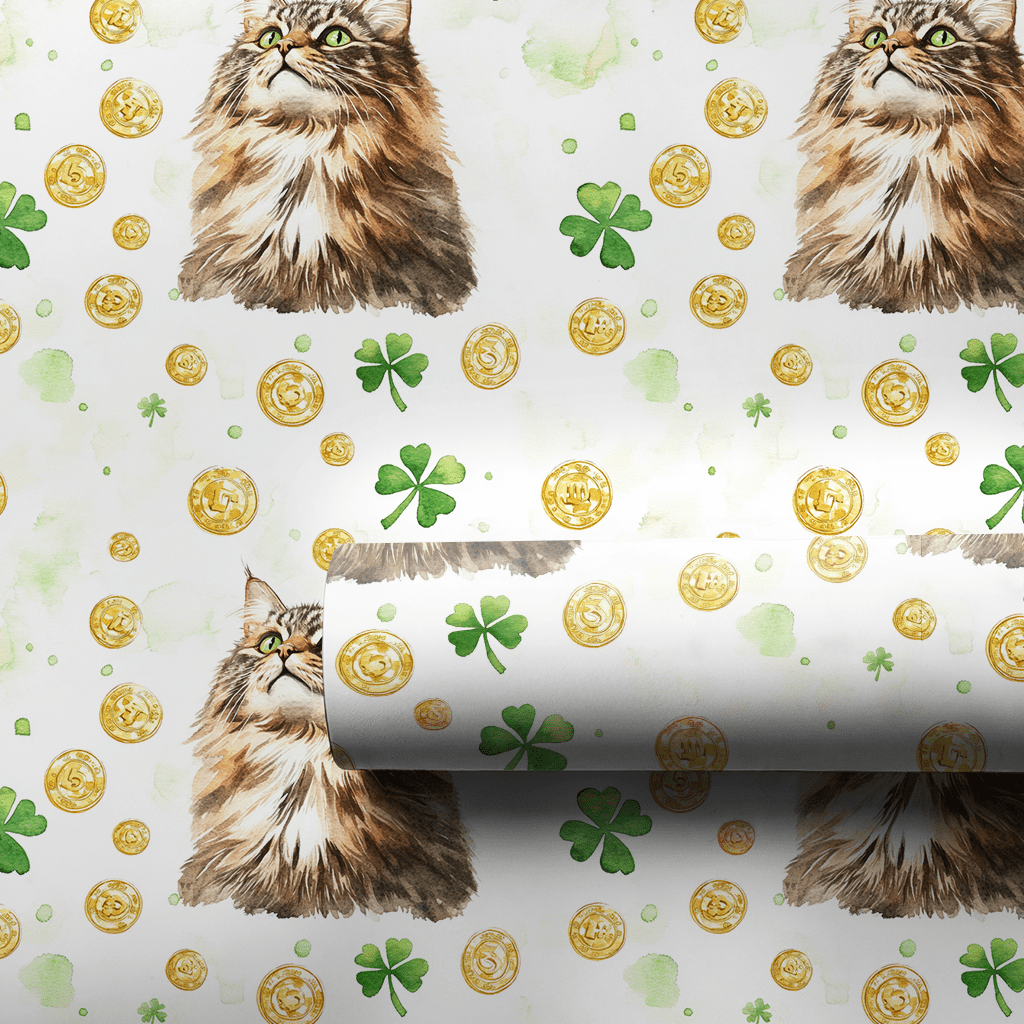 Golden with the Maine Coon - Wrapping Paper - Aspen & Arlo
