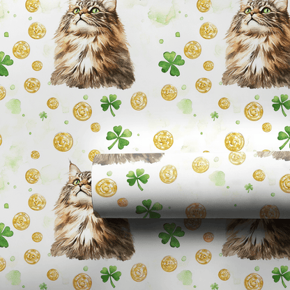 Golden with the Maine Coon - Wrapping Paper - Aspen & Arlo