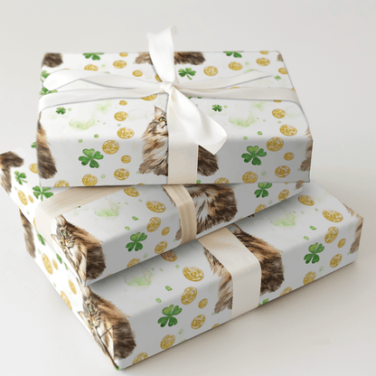 Golden with the Maine Coon - Wrapping Paper - Aspen & Arlo