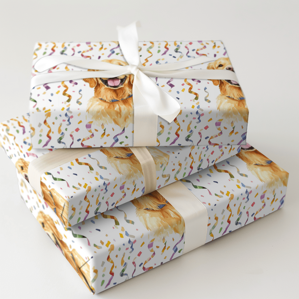 Wagging Tails and Party Trails - Wrapping Paper - Aspen & Arlo