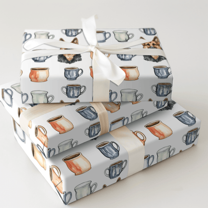 Coffee Day with the German Shepherd - Wrapping Paper - Aspen & Arlo