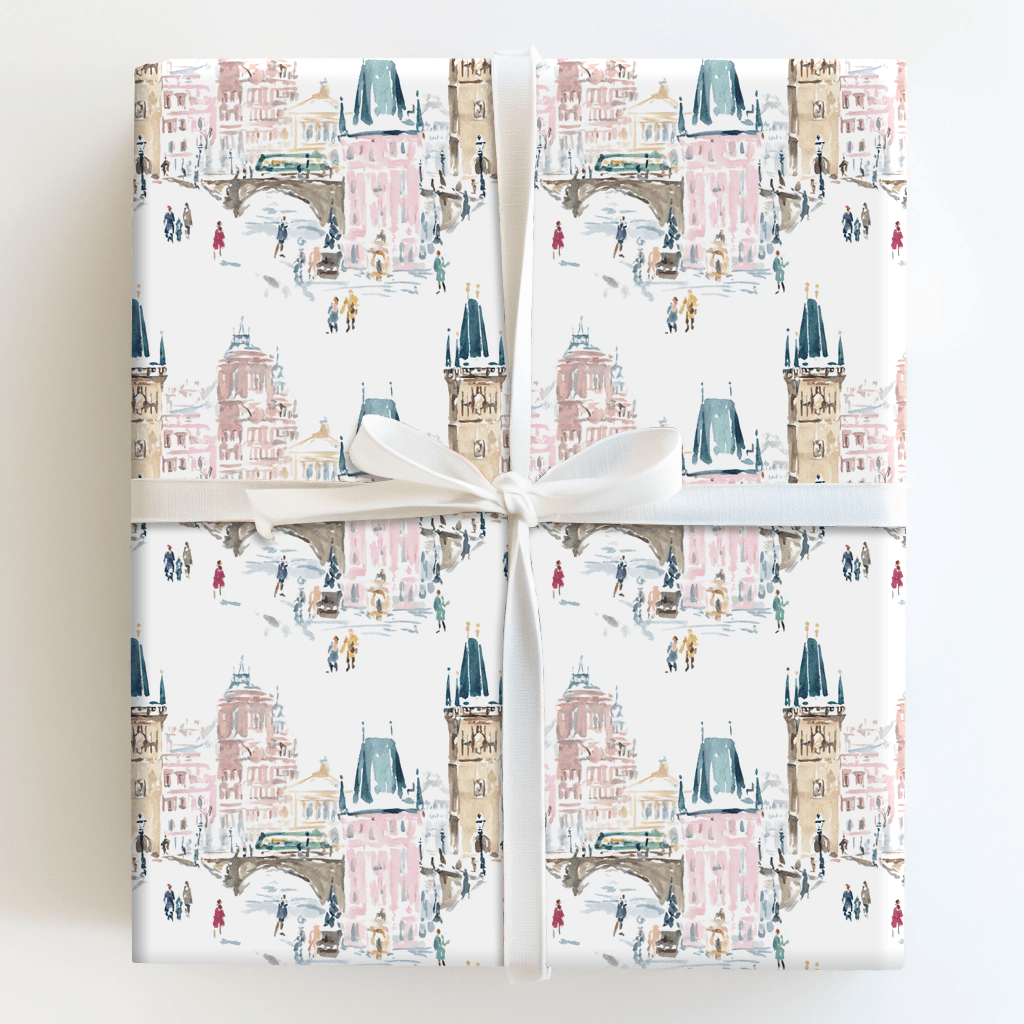 Prague Snow Day - Wrapping Paper - Aspen & Arlo