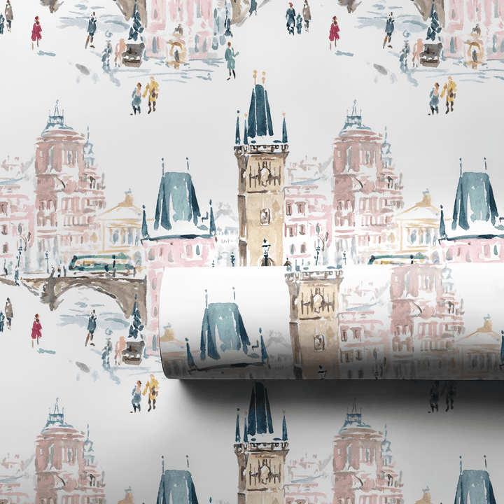 Prague Snow Day - Wrapping Paper - Aspen & Arlo