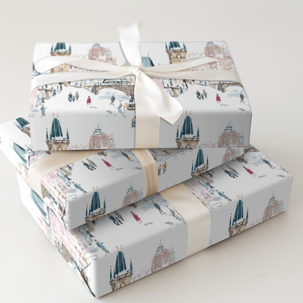 Prague Snow Day - Wrapping Paper - Aspen & Arlo