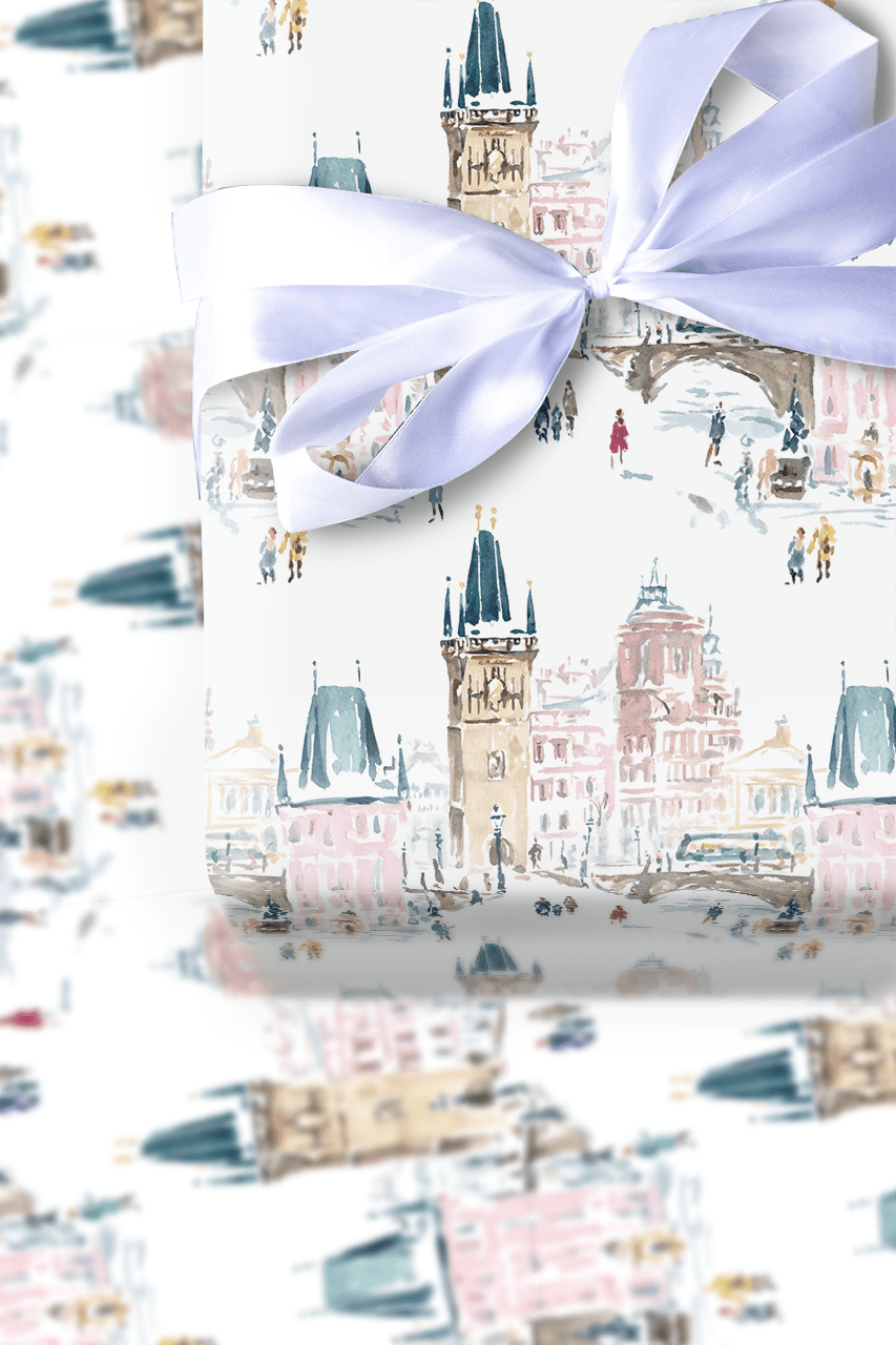Prague Snow Day - Wrapping Paper - Aspen & Arlo