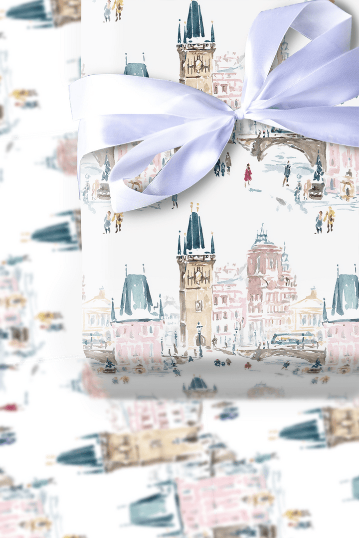 Prague Snow Day - Wrapping Paper - Aspen & Arlo