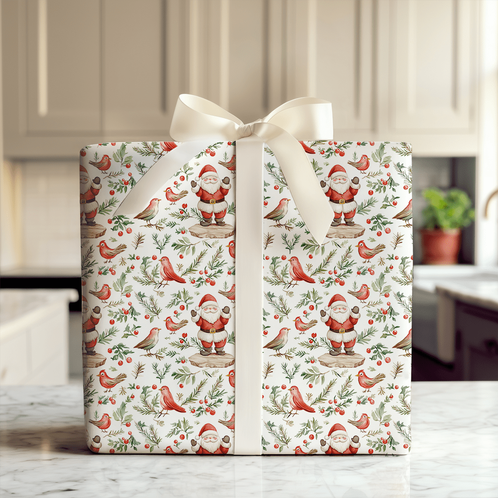 Santa for the Birds - Wrapping Paper - Aspen & Arlo