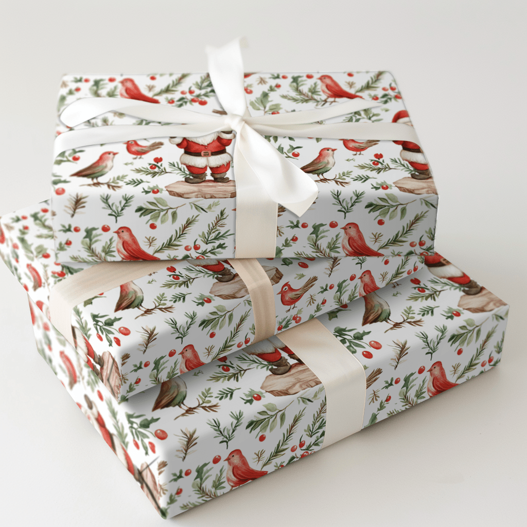 Santa for the Birds - Wrapping Paper - Aspen & Arlo