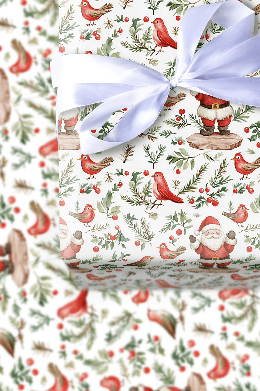 Santa for the Birds - Wrapping Paper - Aspen & Arlo