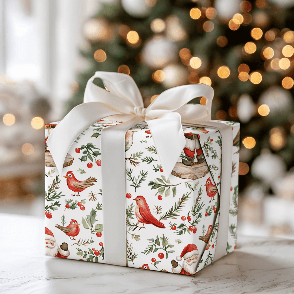 Santa for the Birds - Wrapping Paper - Aspen & Arlo