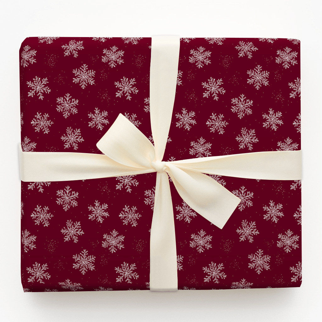 Crimson Snowfall - Wrapping Paper - Aspen & Arlo