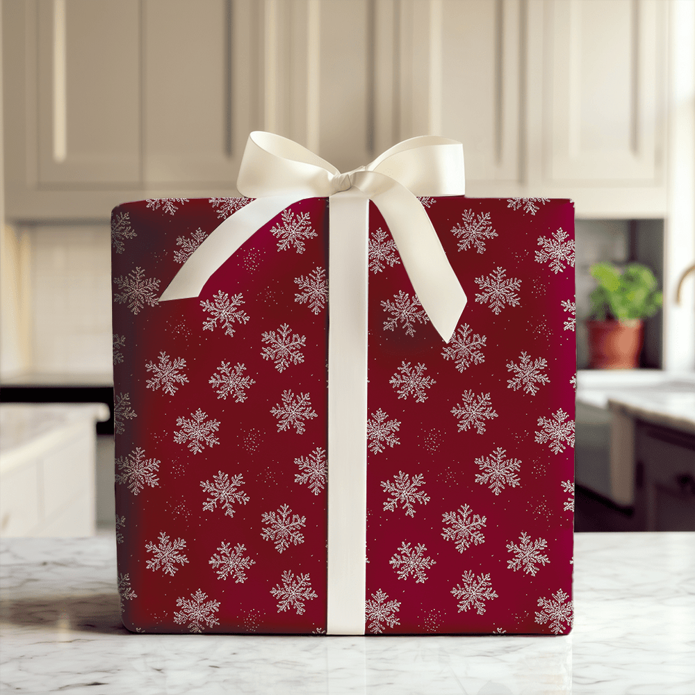 Crimson Snowfall - Wrapping Paper - Aspen & Arlo