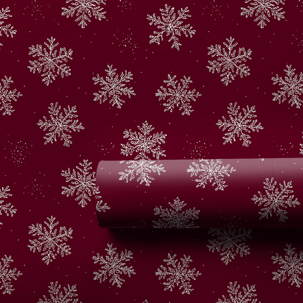 Crimson Snowfall - Wrapping Paper - Aspen & Arlo