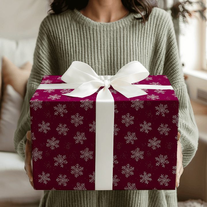 Crimson Snowfall - Wrapping Paper - Aspen & Arlo