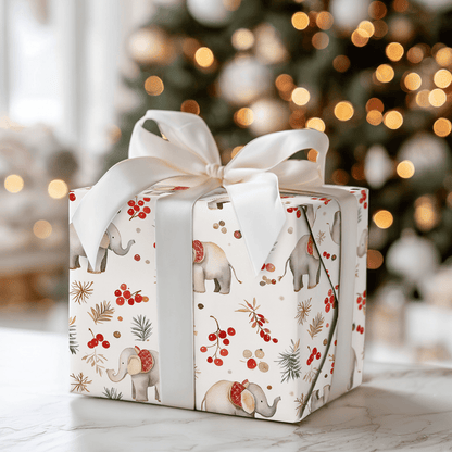 Yuletide Elephants - Wrapping Paper - Aspen & Arlo