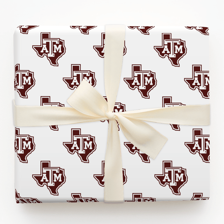 Texas A&M Lone Star Crest - Wrapping Paper - Aspen & Arlo