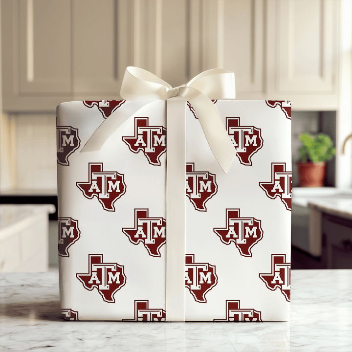 Texas A&M Lone Star Crest - Wrapping Paper - Aspen & Arlo