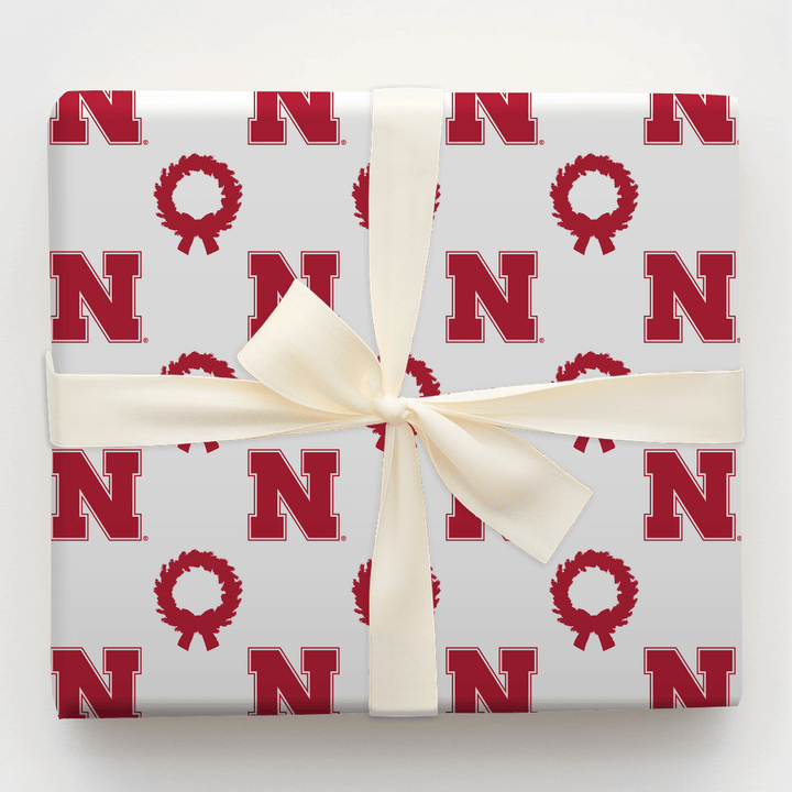 Nebraska Wreath - Wrapping Paper - Aspen & Arlo