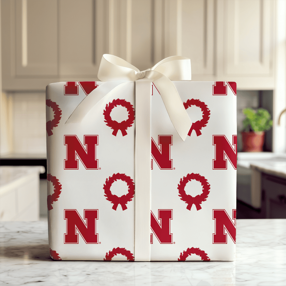 Nebraska Wreath - Wrapping Paper - Aspen & Arlo