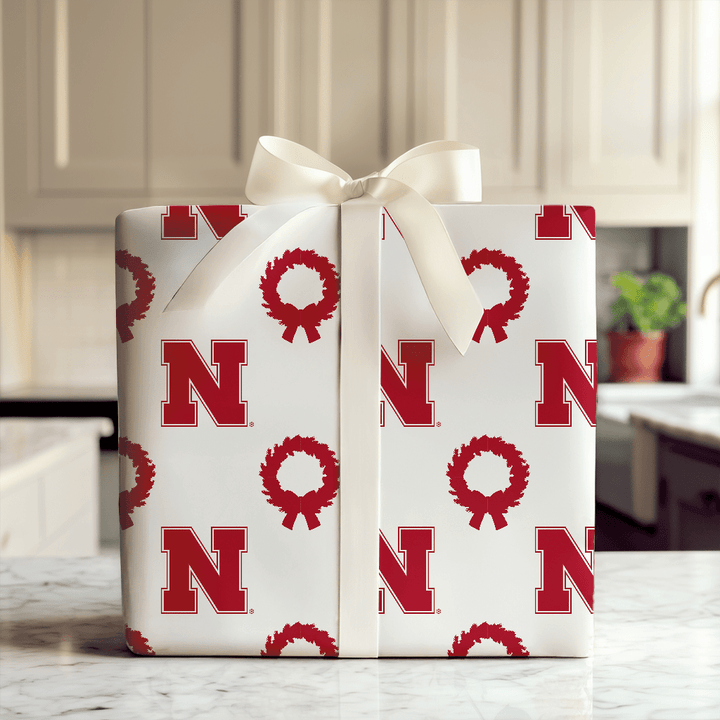 Nebraska Wreath - Wrapping Paper - Aspen & Arlo