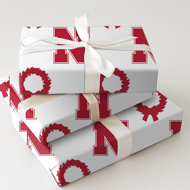 Nebraska Wreath - Wrapping Paper - Aspen & Arlo