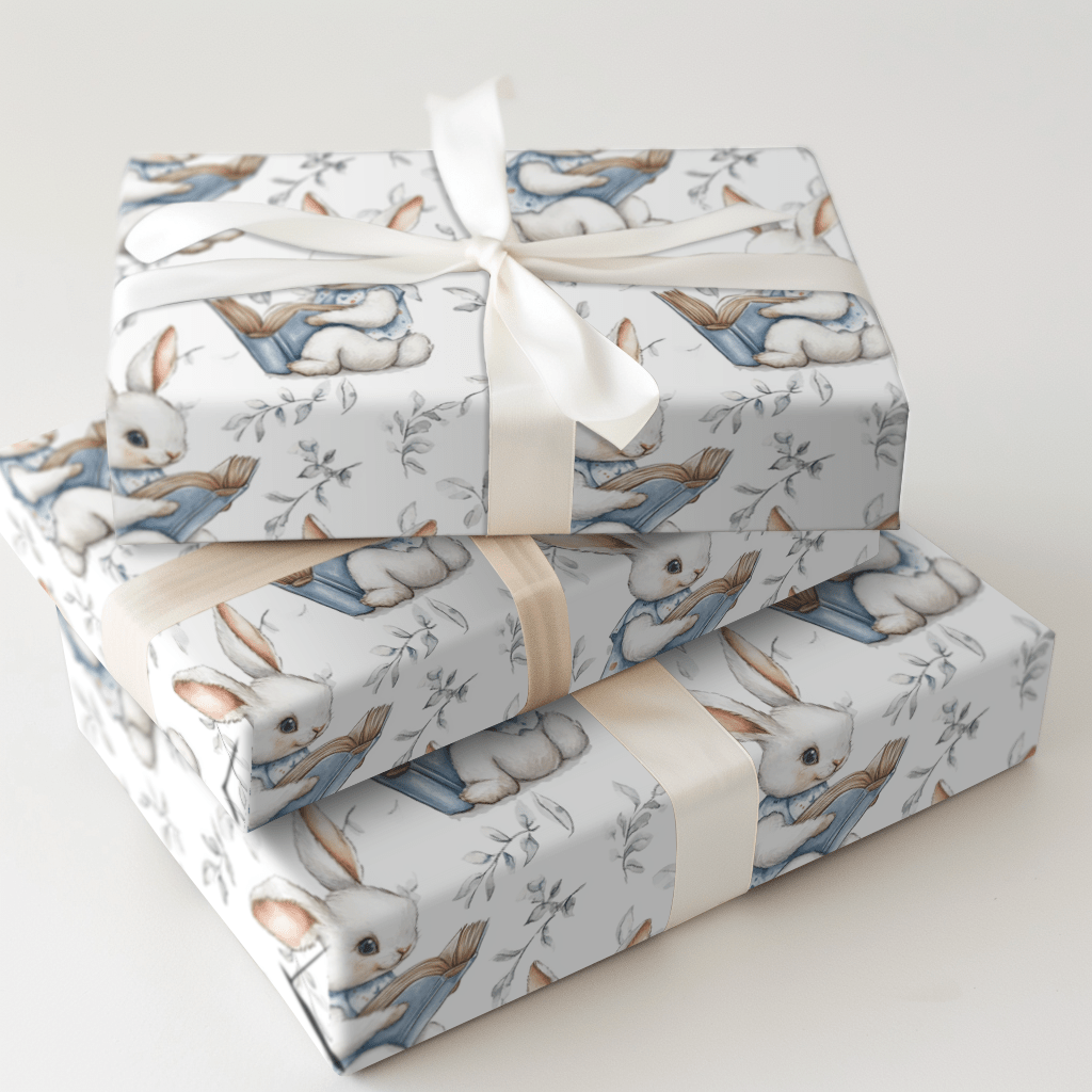 The Reading Hare - Wrapping Paper - Aspen & Arlo